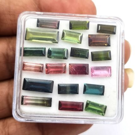 Natural Multi Tourmaline Baguette Cut Loose Stone 9 Pcs 3*6-4*11 MM 5 CT