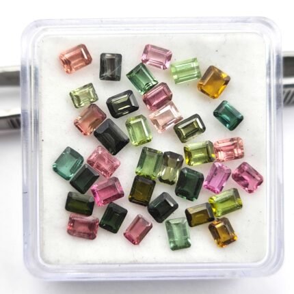Natural Multi Tourmaline Baguette Cut Gemstone 23 Pcs 2.50x3.50-3.50x4 MM 5 CT