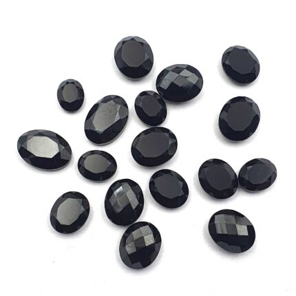 Natural Black Spinel Oval Cut Loose Gemstone lot 17 Pcs 7-10*9-14 MM 74 CT