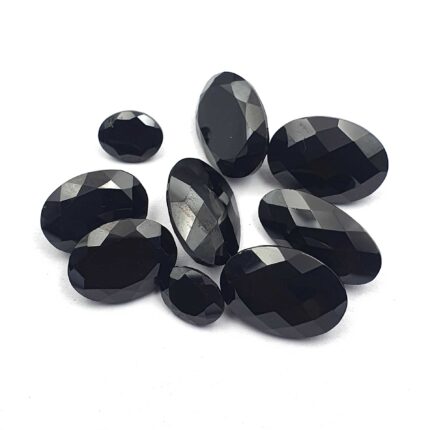 Natural Black Spinel Oval Cut Loose Gemstone lot 9 Pcs 8-10*10-20 MM 102 CT