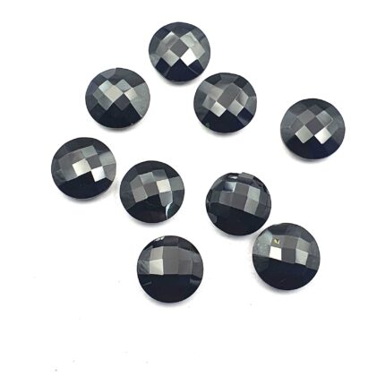 Natural Black Spinel Round Cut Loose Gemstone lot 9 Pcs 12 MM 51 CT