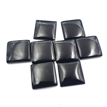Natural Black Spinel Square Cabochon Loose Gemstone lot 3 Pcs 25 MM 101 CT