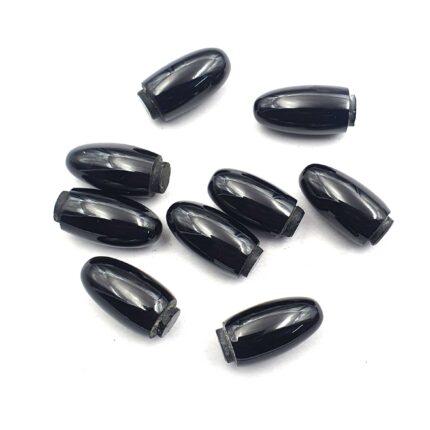 Natural Black Spinel Bullet Cabochon  Loose Gemstone lot 3 Pcs 12*24 MM 116 CT