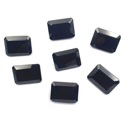 Natural Black Spinel Octagon Cut  Loose Gemstone lot 7 Pcs 12*16 MM 91 CT