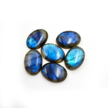 Natural Labradorite Oval Cabochon Fire Loose Gemstone Lot 6 Pcs 16x22 MM 111 CT