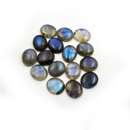 Natural Labradorite Oval Cabochon Fire Loose Gemstone Lot 15 Pcs 12x14 MM 111 CT