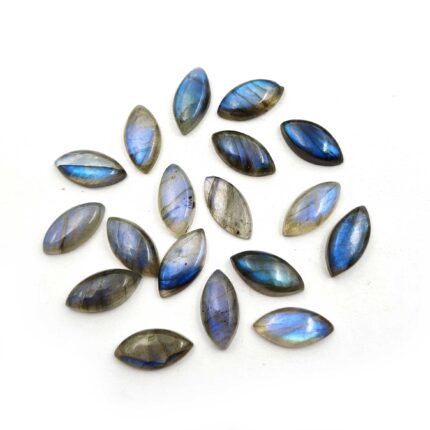 Natural Labradorite Marquise Cabochon Blue Fire Gemstone 18 Pcs 9x18 MM 101 CT