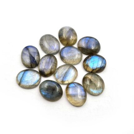 Natural Labradorite Oval Cabochon Blue Fire Gemstone Lot 12 Pcs 9x11 MM 33 CT
