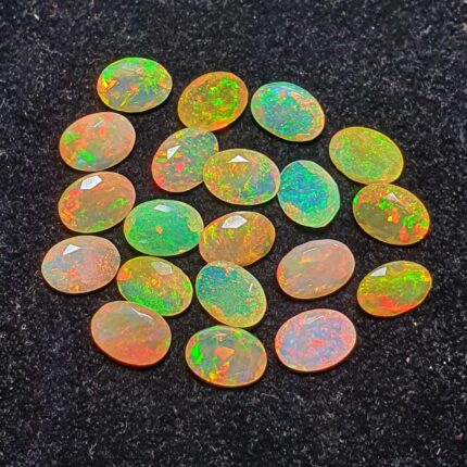 Natural Ethiopian Opal Cut Multi Fire Opal Loose Gemstone Lot 21 Pcs 5x7 MM 10CT