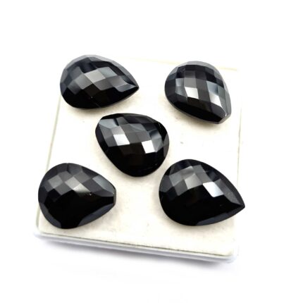 Natural Black Spinel Pear Cut Loose Gemstone lot 9 Pcs 15*18-20 MM 152 CT