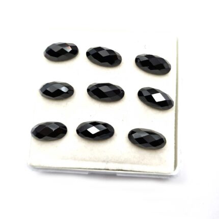 Natural Black Spinel Oval Cut Loose Gemstone lot 34 Pcs 6*12 MM 123 CT