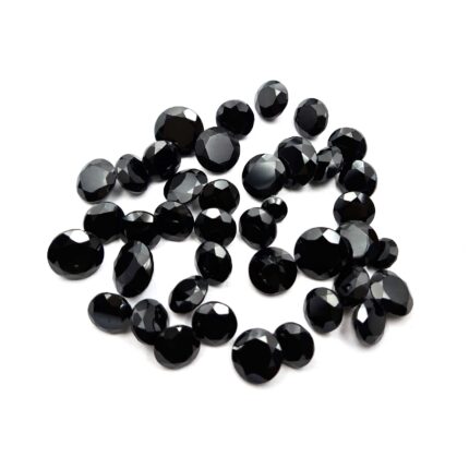 Natural Black Spinel Round Cut Loose Gemstone lot 37 Pcs 5-10 MM 100 CT