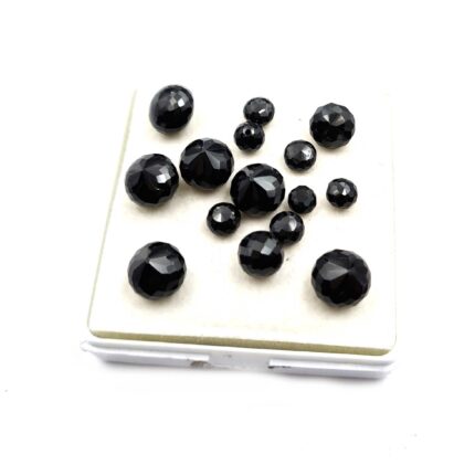 Natural Black Spinel Fancy Round Cut Loose Gemstone lot 29 Pcs 3-9 MM 65 CT