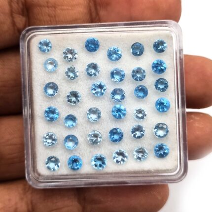 Natural London Blue Topaz Small Round Cut Loose Gemstone Lot  100 Pcs 2.75 MM