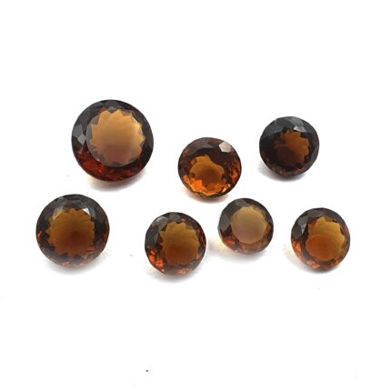 Natural Champagne Quartz Round Cut Loose Stone 7 Pcs 12-19 MM 75 CT