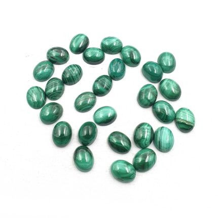 Natural Malachite Oval Cabochon Loose Stone 37 Pcs 7*9 MM 100 CT