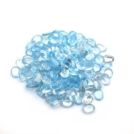 Natural Sky Blue Topaz Oval Cut Loose Gemstone Lot 56 Pcs 5*7 MM 50 CT