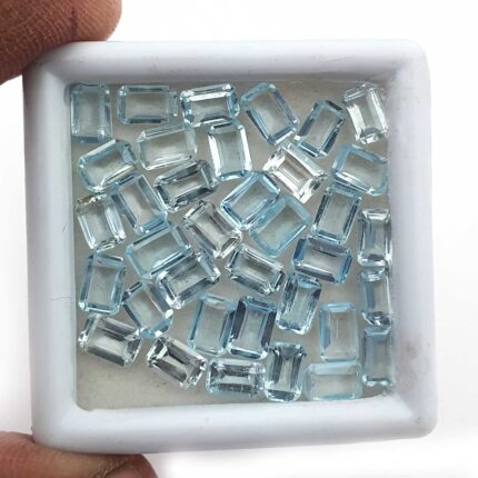 Natural Sky Blue Topaz Octagon Cut Loose Gemstone Lot 57 Pcs 4*6 MM 40 CT