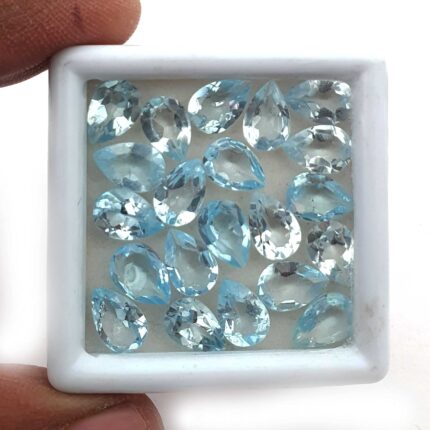 Natural Sky Blue Topaz Pear Cut Loose Gemstone Lot 29 Pcs 6*9 MM 40 CT