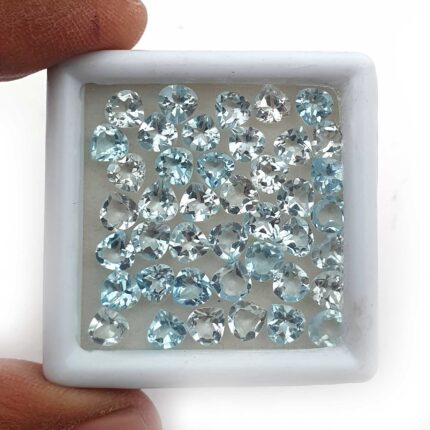 Natural Sky Blue Topaz Heart Cut Loose Gemstone Lot 58 Pcs 5-5.50 MM 30 CT