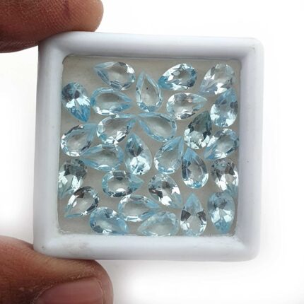 Natural Sky Blue Topaz Pear Cut Loose Gemstone Lot 45 Pcs 5*8 MM 40 CT