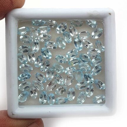 Natural Sky Blue Topaz Oval Cut Loose Gemstone Lot 110 Pcs 3*5 MM 30 CT