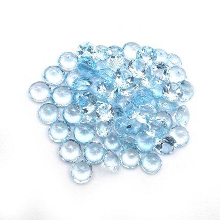Natural Sky Blue Topaz Round Cut Loose Gemstone Lot 22 Pcs 6 MM 20 CT