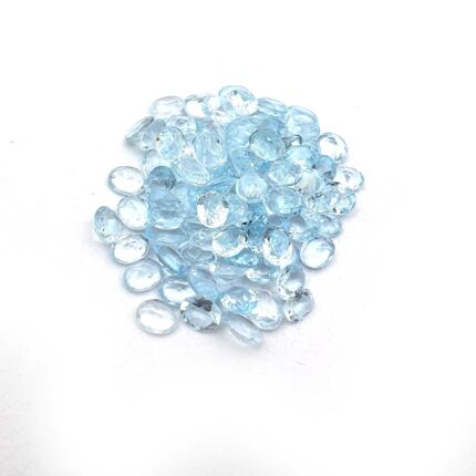 Natural Sky Blue Topaz Oval Cut Loose Gemstone Lot 48 Pcs 4*5 MM 20 CT