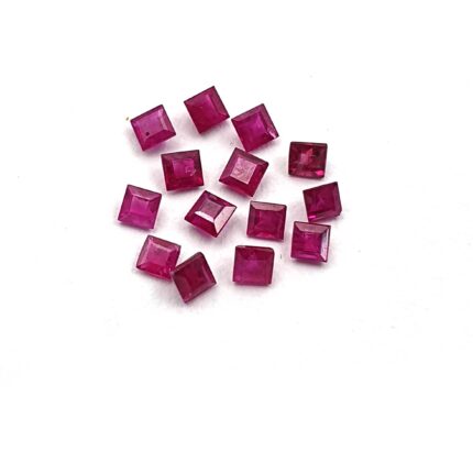 Natural Ruby Square Cut Loose Gemstone Lot 12 Pcs 2.25 MM 1.35 CT