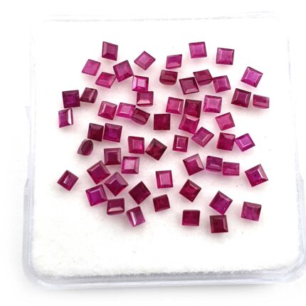 Natural Ruby Square Cut Loose Gemstone Lot 20 Pcs 2 MM 1.55 CT