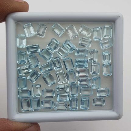 Natural Sky Blue Topaz Octagon Cut Loose Gemstone Lot 27 Pcs 5*7 MM 30 CT