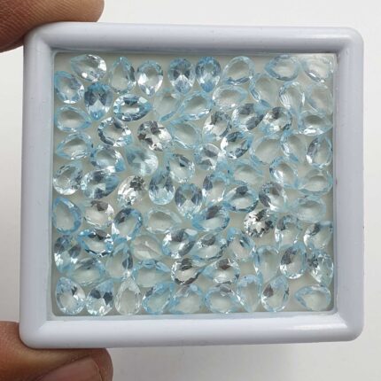 Natural Sky Blue Topaz Pear Cut Loose Gemstone Lot 40 Pcs 5*7 MM 30 CT