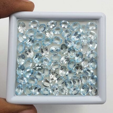 Natural Sky Blue Topaz Oval Cut Loose Gemstone Lot 34 Pcs 5*7 MM 30 CT
