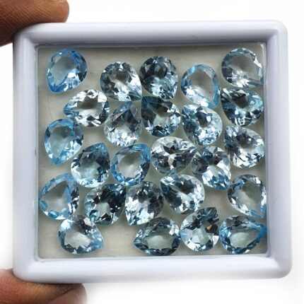 Natural Sky Blue Topaz Pear Cut Loose Gemstone Lot 9 Pcs 9*11 MM 32 CT