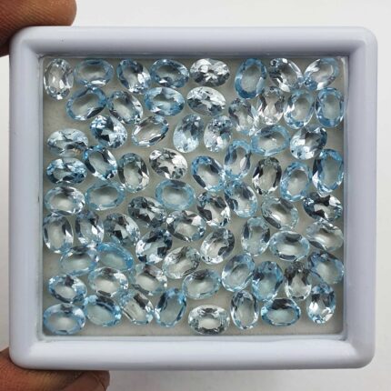 Natural Sky Blue Topaz Oval Cut Loose Gemstone Lot 23 Pcs 5*7 MM 20 CT