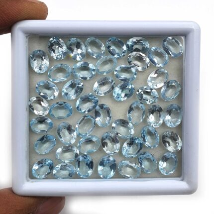 Natural Sky Blue Topaz Oval Cut Loose Gemstone Lot 16 Pcs 6*8 MM 20 CT