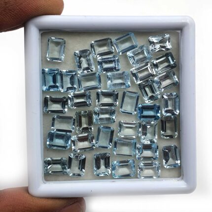 Natural Sky Blue Topaz Octagon Cut Loose Gemstone Lot 17 Pcs 6*8 MM 31 CT