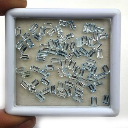 Natural Sky Blue Topaz Octagon Cut Loose Gemstone Lot 83 Pcs 3*5 MM 30 CT