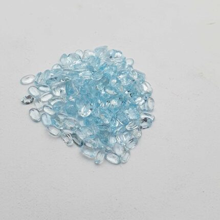 Natural Sky Blue Topaz Oval Cut Loose Gemstone Lot 74 Pcs 3*5 MM 20 CT