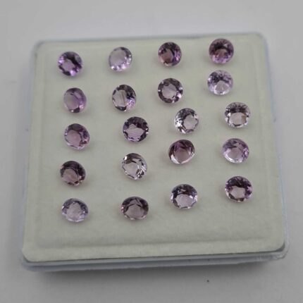 Natural Brazilian Amethyst Round Cut Loose Gemstone 86 Pcs 7 MM 100 CT