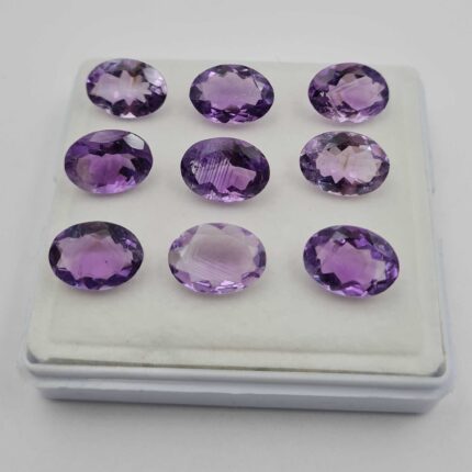 Natural Brazilian Amethyst Oval Cut Loose Gemstone 21 Pcs 10*14 MM 101 CT