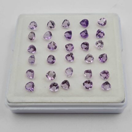 Natural Brazilian Amethyst Heart Cut Loose Gemstone 281 Pcs 5 MM 100 CT