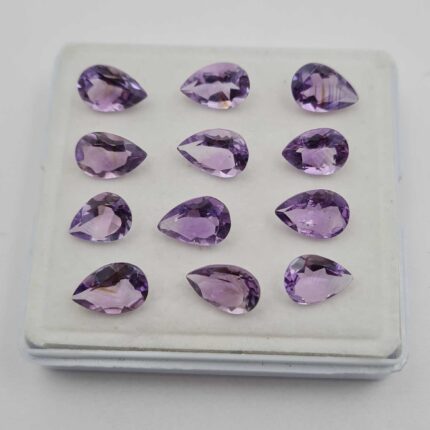 Natural Brazilian Amethyst Pear Cut Loose Gemstone 40 Pcs 8*12 MM 100 CT