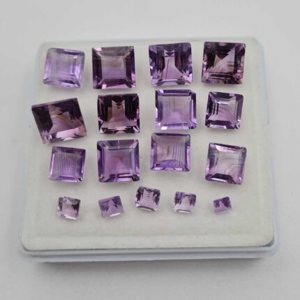 Natural Brazilian Amethyst Octagon Cut Loose Gemstone 28 Pcs 5-12 MM 101 CT