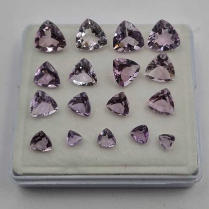 Natural Brazilian Amethyst Trillion Cut Loose Gemstone 76 Pcs 5-11 MM 101 CT