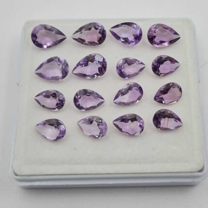Natural Brazilian Amethyst Pear Cut Loose Gemstone 56 Pcs 7-8*10-12 MM 100 CT