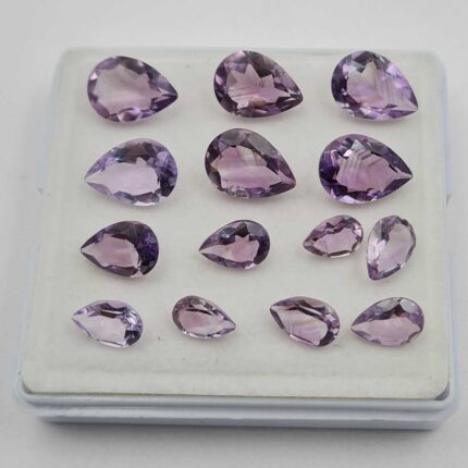 Natural Brazilian Amethyst Pear Cut Loose Gemstone 28 Pcs 6-12*9-16 MM 100 CT