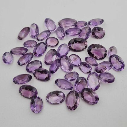 Natural Brazilian Amethyst Oval Cut Loose Gemstone 23 Pcs 8-10*10-14 MM 100 CT