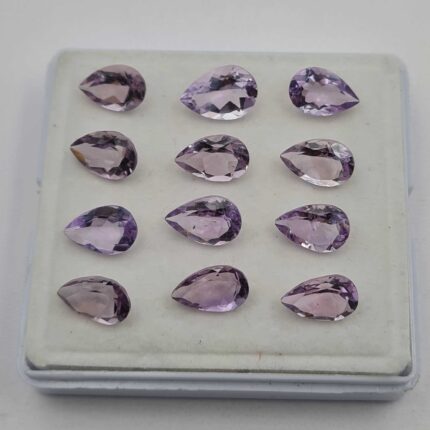 Natural Brazilian Amethyst Pear Cut Loose Gemstone 36 Pcs 8-10*12-15 MM 102 CT