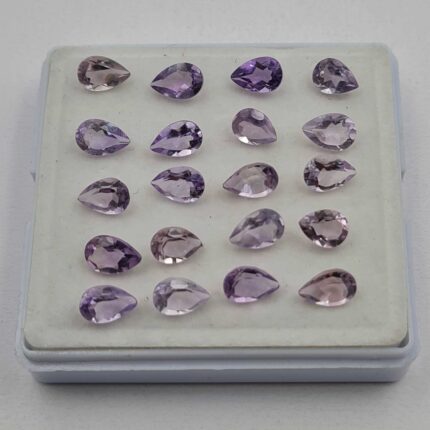 Natural Brazilian Amethyst Pear Cut Loose Gemstone 89 Pcs 6-8-9 MM 100 CT